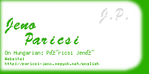 jeno paricsi business card